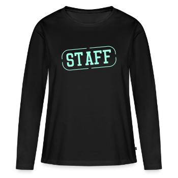 Staff Stamp Graphic - Women's Premium Organic Long Sleeve Shirt - black - Front - Julia (174cm)