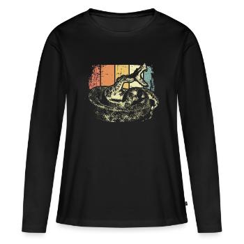 Schlange Reptil - Frauen Premium Bio Langarmshirt - Schwarz - Vorne - Julia (174cm)