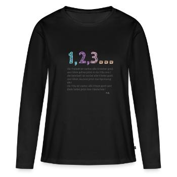 Éducateur - T-shirt manches longues Premium bio Femme - noir - Devant - Julia (174cm)