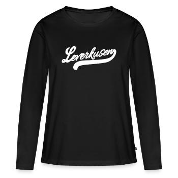 Leverkusen Rétro - T-shirt manches longues Premium bio Femme - noir - Devant - Julia (174cm)