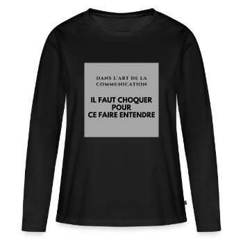 L art de la communication - T-shirt manches longues Premium bio Femme - noir - Devant - Julia (174cm)