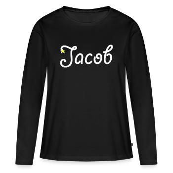 Jacob - T-shirt manches longues Premium bio Femme - noir - Devant - Julia (174cm)