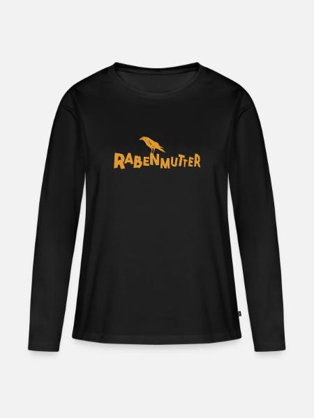 Rabenmutter - Mutter - Mama - Mami - Rabe - Frauen Premium Bio Langarmshirt - Schwarz