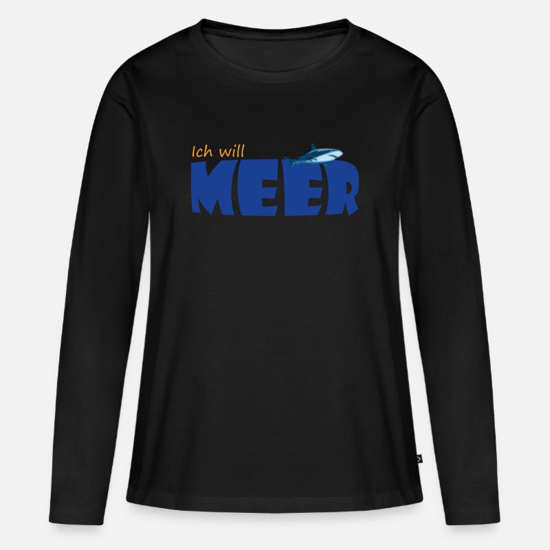 I WANT THE SEA - Women's Premium Organic Long Sleeve Shirt - black