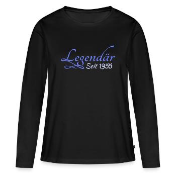 Heldin 1955 - Frauen Premium Bio Langarmshirt - Schwarz - Vorne - Julia (174cm)