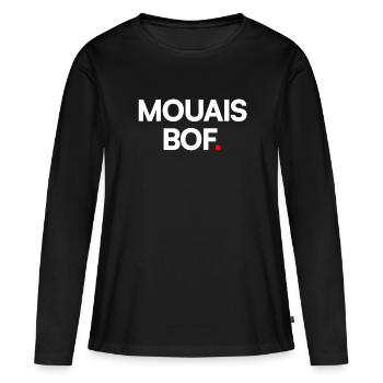 YES WELL. – Minimalist humor reaction - Women's Premium Organic Long Sleeve Shirt - black - Front - Julia (174cm)
