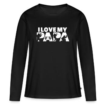 Manger du sommeil Paintball Répéter un passe-temps drôle - T-shirt manches longues Premium bio Femme - noir - Devant - Julia (174cm)
