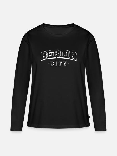 Berlin City - Frauen Premium Bio Langarmshirt - Schwarz