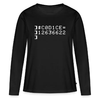 C0D1CE Codice 8-Bit Esadecimal Code Nerd Pix - T-shirt manches longues Premium bio Femme - noir - Devant - Julia (174cm)