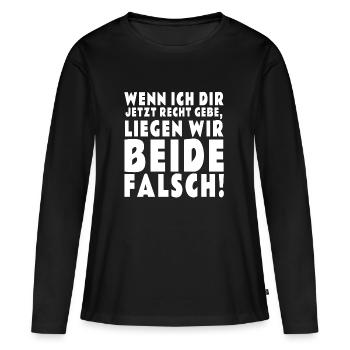 Right - Women's Premium Organic Long Sleeve Shirt - black - Front - Julia (174cm)
