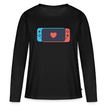 Switch Love - Women's Premium Organic Long Sleeve Shirt - black - Front - Julia (174cm)