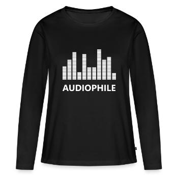 Amplificateur Audiophile - T-shirt manches longues Premium bio Femme - noir - Devant - Julia (174cm)
