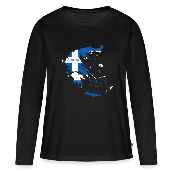 Home Greece Home - Women's Premium Organic Long Sleeve Shirt - black - Front - Julia (174cm)