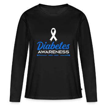 Diabetes-Bewusstsein - Frauen Premium Bio Langarmshirt - Schwarz - Vorne - Julia (174cm)