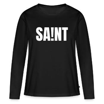 Saint - T-shirt manches longues Premium bio Femme - noir - Devant - Julia (174cm)