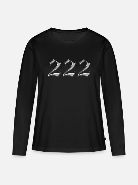 Angel Nummer 222 Ausrichtung - Frauen Premium Bio Langarmshirt - Schwarz