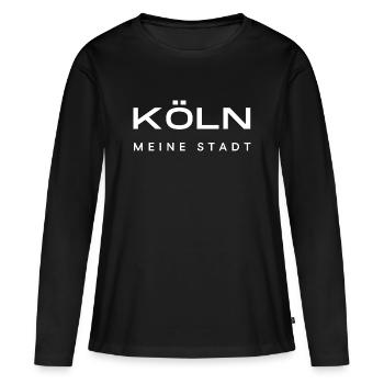 Cologne - T-shirt manches longues Premium bio Femme - noir - Devant - Julia (174cm)