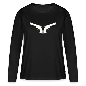 Arme - T-shirt manches longues Premium bio Femme - noir - Devant - Julia (174cm)