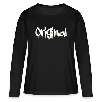 original - Frauen Premium Bio Langarmshirt - Schwarz - Vorne - Julia (174cm)
