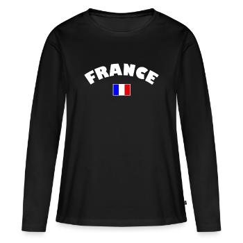France drapeau français - T-shirt manches longues Premium bio Femme - noir - Devant - Julia (174cm)