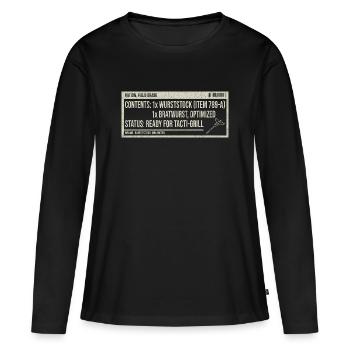 Humour Bratwurst Label Vintage - T-shirt manches longues Premium bio Femme - noir - Devant - Julia (174cm)