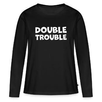 Dart Double_Trouble - T-shirt manches longues Premium bio Femme - noir - Devant - Julia (174cm)