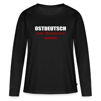 Les Allemands de l’Est menacés d’extinction - T-shirt manches longues Premium bio Femme - noir - Devant - Julia (174cm)