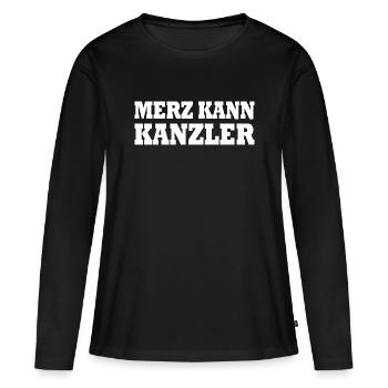 Merz peut être chancelier - T-shirt manches longues Premium bio Femme - noir - Devant - Julia (174cm)