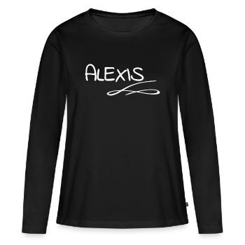 Alexis comme prénom - T-shirt manches longues Premium bio Femme - noir - Devant - Julia (174cm)