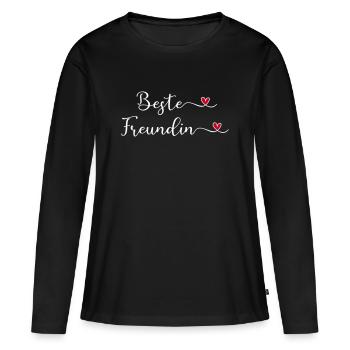 Beste Freundin - Frauen Premium Bio Langarmshirt - Schwarz - Vorne - Julia (174cm)