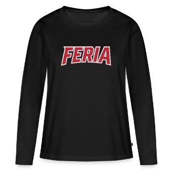 Feria rétro rouge - T-shirt manches longues Premium bio Femme - noir - Devant - Julia (174cm)