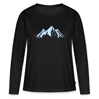 Mountain silhouette in sky blue - Women's Premium Organic Long Sleeve Shirt - black - Front - Julia (174cm)