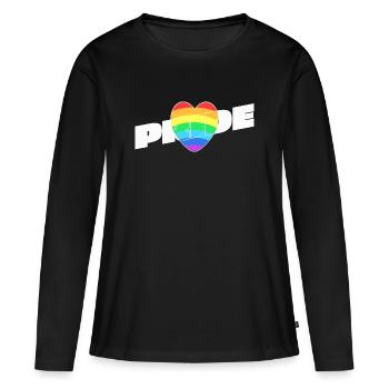 Pride Heart - Rainbow Design - Women's Premium Organic Long Sleeve Shirt - black - Front - Julia (174cm)