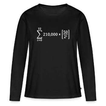 Bitcoin Freedom BTC Krypto Bitcoin Halbing-Formel - Frauen Premium Bio Langarmshirt - Schwarz - Vorne - Julia (174cm)