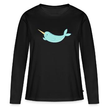 Narval - T-shirt manches longues Premium bio Femme - noir - Devant - Julia (174cm)