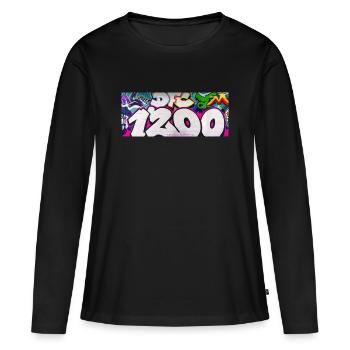 1200 GRAVITÉ EDIT_1 - T-shirt manches longues Premium bio Femme - noir - Devant - Julia (174cm)