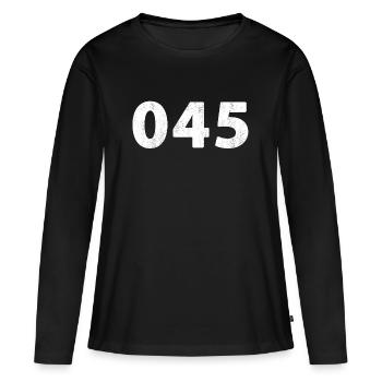 045 Heerlen Hoensbroek Kerkrade Brunssum Landgraaf - T-shirt manches longues Premium bio Femme - noir - Devant - Julia (174cm)