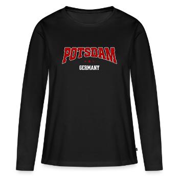 Potsdam Germany Arc Logo - Frauen Premium Bio Langarmshirt - Schwarz - Vorne - Julia (174cm)