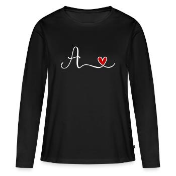 A - T-shirt manches longues Premium bio Femme - noir - Devant - Julia (174cm)