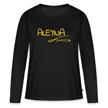 Geschenk für Aleyna - Frauen Premium Bio Langarmshirt - Schwarz - Vorne - Julia (174cm)