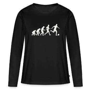 Football Evolution Silhouette Footballer Development - Women's Premium Organic Long Sleeve Shirt - black - Front - Julia (174cm)