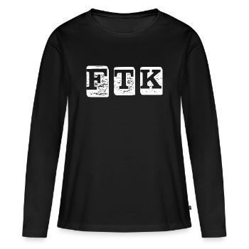 FTK - T-shirt manches longues Premium bio Femme - noir - Devant - Julia (174cm)