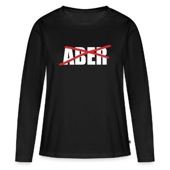 But crossed out motivation statement - Women's Premium Organic Long Sleeve Shirt - black - Front - Julia (174cm)