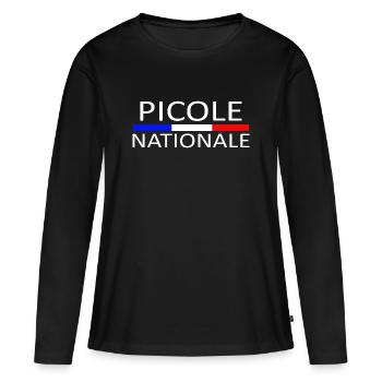 picole nationale - T-shirt manches longues Premium bio Femme - noir - Devant - Julia (174cm)