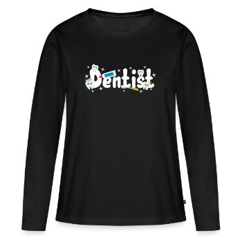 Dentiste Dentiste - T-shirt manches longues Premium bio Femme - noir - Devant - Julia (174cm)