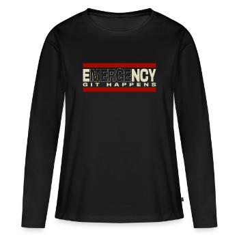 Nerd geek emergency git happens - Women's Premium Organic Long Sleeve Shirt - black - Front - Julia (174cm)