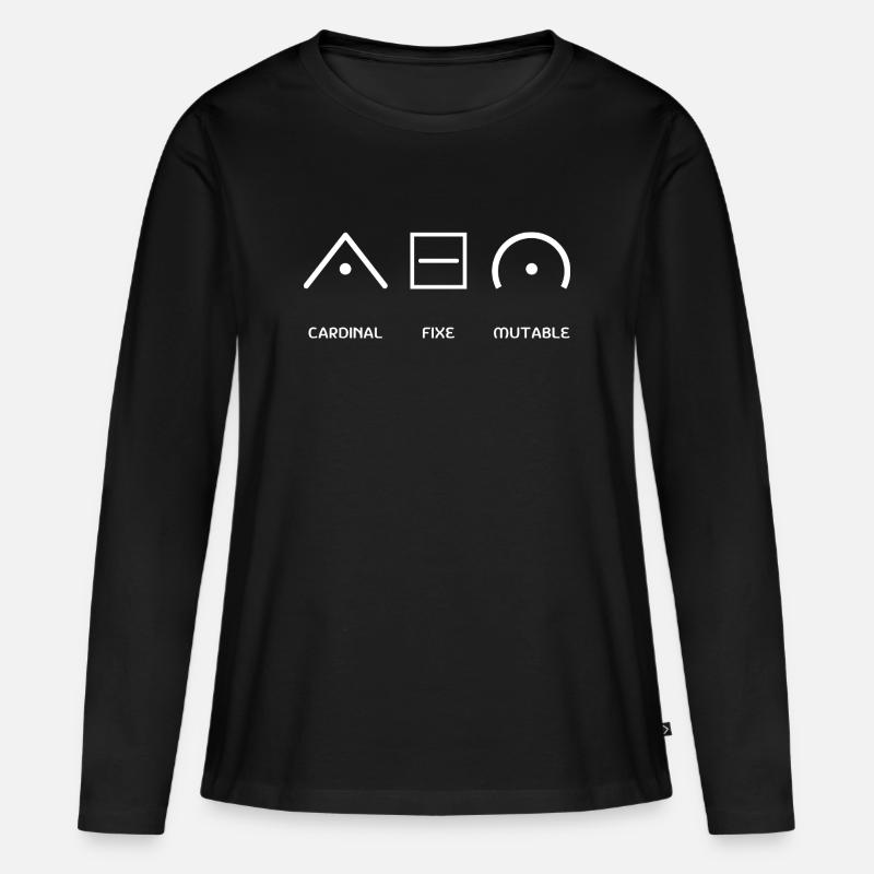 Astrologischer Modus - Frauen Premium Bio Langarmshirt - Schwarz