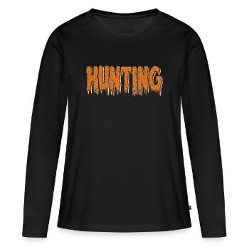 Jagen - Frauen Premium Bio Langarmshirt - Schwarz - Vorne - Julia (174cm)