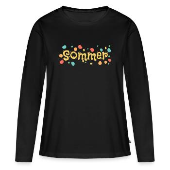 L’été comme l’été - T-shirt manches longues Premium bio Femme - noir - Devant - Julia (174cm)