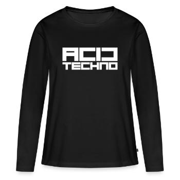 techno acide - T-shirt manches longues Premium bio Femme - noir - Devant - Julia (174cm)